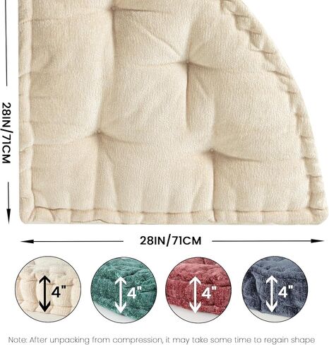 Floor Pillow for Adults, Meditation Cushion for Sitting or Yoga, Classroom Seating for Kids with Velcro Fastener, Pizza Cushion 28"*28" in Saudi Arabia