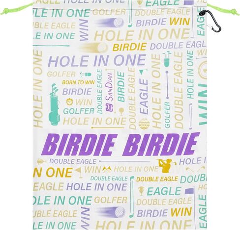 SANDIAN, Waterproof Pouch for Traveling Packing Organizer Storage, Drawstring Rope Closures, Sublimation Dye Prints, PU Coatings, All Weatherproof, Large Capacity Size Pouches for Golfers [USA] in Saudi Arabia