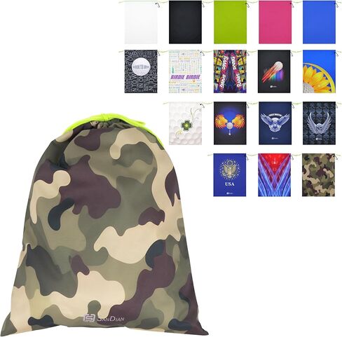SANDIAN, Waterproof Pouch for Traveling Packing Organizer Storage, Drawstring Rope Closures, Sublimation Dye Prints, PU Coatings, All Weatherproof, Large Capacity Size Pouches for Golfers [USA] in Saudi Arabia