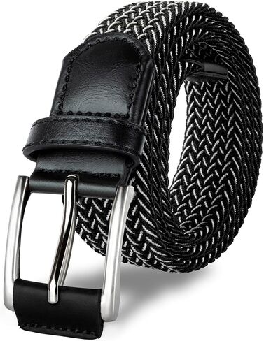 BUMA Men's Stretch Woven Braided Belt 1 3/8 for Golf and Casual - Leather Buckle in Kuwait
