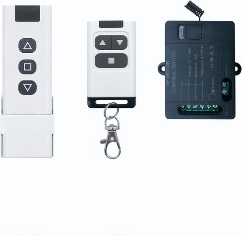 مرحل DC5V-12V 20A، مفتاح التحكم عن بعد اللاسلكي DC، مفتاح التحكم عن بعد للأمام والخلف 12 فولت للستائر وقضبان الأبواب والسيارات والقوارب والمحركات. (DC 2Way XLJ) in Kuwait