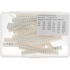 33 Values x 20 Pieces, Total 660 Pieces, 0805 1% SMD Surface Mount Thick Film Chip Resistor Kit in Kuwait