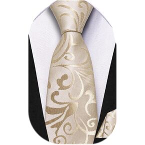 Dubulle Tie for Boys Self Tie Silk Kids Necktie and Pocket Square Set for Age 8-14