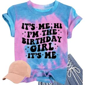 Happy Birthday Shirts for Women Cute My Day My Way My Birthday Letter Print Birthday Girl T Shirt Birthday Tee Tops