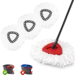 NICEMOVIC 5 Pack Spin Mop Replacement Head for O-Ceda Easywring Spin Mop Replace Head, Reusable Microfiber Mop Refills, Deep Cleaning and Machine Washable Mop Head Replacement