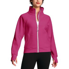 Womens Fleece Lined Half Zip Pullover Cotton Winter Warm Scuba Sweatshirt for Women with Thumbhole Pocket in Kuwait