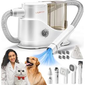 uwant Dog Grooming Kit 13000Pa Powerful Pet Hair Vacuum, 2.5L Dust Cup Portable Low Noise Pet Vacuum with 6 Grooming Tools for Shedding