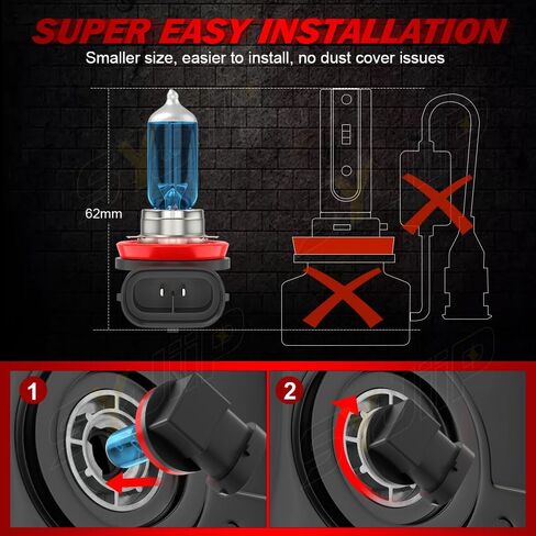 Compatible for Honda CRV CR-V Headlight Bulbs 2007 2018 2019 2010 2011 2012 2013 2014, 9003 H4 High Low Beam H11 Fog Light Halogen Combo, Plug n Play, 6000K White, 4-Pack in Kuwait