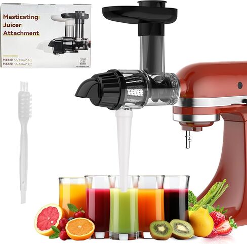 Masticating Juicer Attachment for KitchenAid Stand Mixer, Slow Juicer Attachment for Kitchen Aid with Silicone Tube and Cleaning Brush, Efficient and Easy to Clean Cold Press Juicer Parts in Saudi Arabia