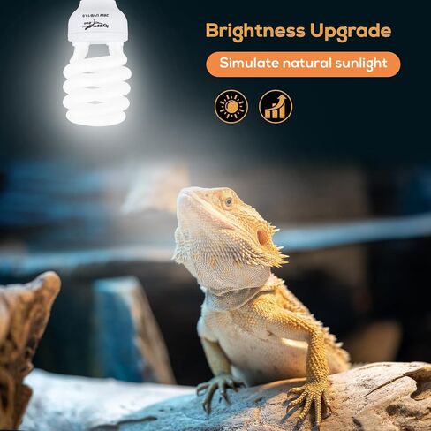 UVB Bulb for Reptiles, 5.0 13W UVB Light for Reptiles, Hygger zoo UVA UVB Reptile Light Bulb Reptile UVB Bulb UVB Light for Hermit Crab Snake Chameleon Reptile Lamp Terrarium Lamp for Tropical Reptile in Kuwait