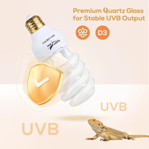 UVB Bulb for Reptiles, 5.0 13W UVB Light for Reptiles, Hygger zoo UVA UVB Reptile Light Bulb Reptile UVB Bulb UVB Light for Hermit Crab Snake Chameleon Reptile Lamp Terrarium Lamp for Tropical Reptile in Kuwait