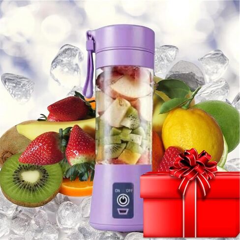 Portable Blender, Personal size blender for Shakes and Smoothies with USB Rechargeable, 380Ml 25 watts With 6 Blades, Handheld Blender Suitable for Travel,Office, Gym(pink), Medium in Saudi Arabia