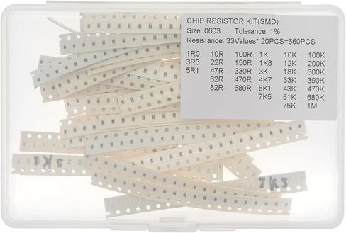 33 Values x 20 Pieces, Total 660 Pieces, 0805 1% SMD Surface Mount Thick Film Chip Resistor Kit in Kuwait