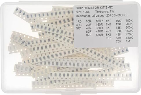 33 Values x 20 Pieces, Total 660 Pieces, 0805 1% SMD Surface Mount Thick Film Chip Resistor Kit in Saudi Arabia