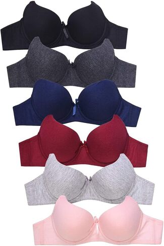 DailyWear Womens Plain Lace Bras (Pack of 6) - Various Styles (4260P2, 32A) in Saudi Arabia
