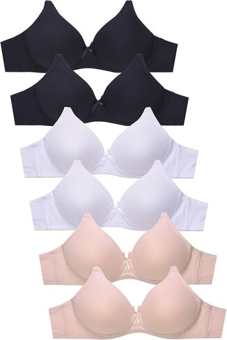 DailyWear Womens Plain Lace Bras (Pack of 6) - Various Styles (4260P2, 32A) in Saudi Arabia