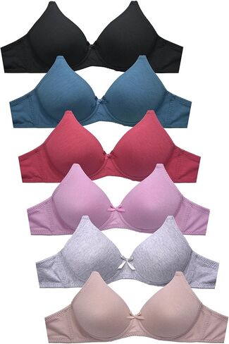 DailyWear Womens Plain Lace Bras (Pack of 6) - Various Styles (4260P2, 32A) in Saudi Arabia