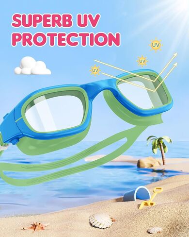 Kids Swim Goggles, 4 Pack Swimming Goggles for Kids 6-14, Anti-Fog UV Protection Pool Goggles for Boys Girls Children in Saudi Arabia