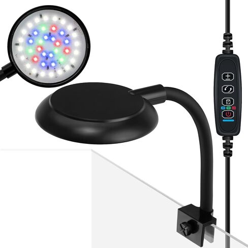 DaToo Mini Clip On Aquarium Light 7W Dimmable Small Fish Tank Light USB Moving Lamp with White Red Blue Green LED for 1 to 3 Gallon Tanks in Kuwait