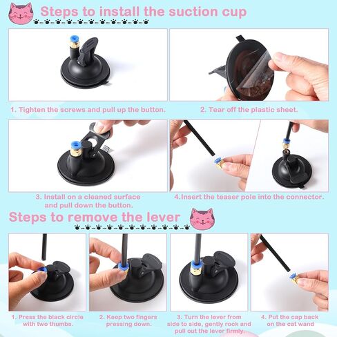 2Pcs Cat Collar Toy, Adjustable Cat Feather Neck Collar Toy Cat Teasing Wand with Silicone Collar, Funny Cat Stick, Interactive Self Playing Toys Bell for Indoor Cat Playing Small Animals(Blue, Pink) in Saudi Arabia