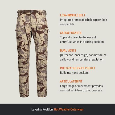 First Lite Men's Trace Pant - Ultralight Breathable Camo Hunting Pants in Kuwait