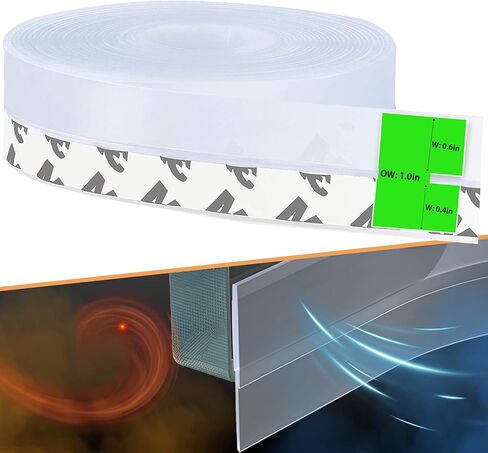مانع تسرب الطقس - شريط ختم الباب لجانب إطار الباب، النافذة، ختم الجزء السفلي لباب الدش، سدادة باب سيليكون لاصقة قوية لمقاومة الطقس وتقليل الضوضاء، أسود 1.4 بوصة in Kuwait