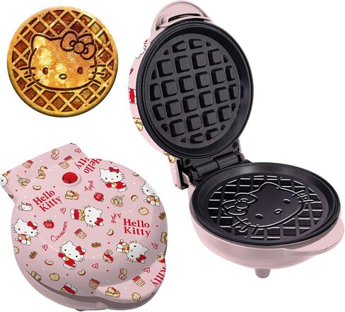 Uncanny Brands Hello Kitty Mini Waffle Maker - Cook With Your Favorite Kitty Character in Kuwait