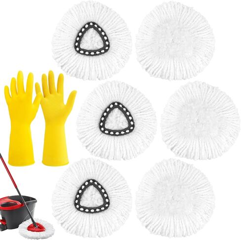 12 Pack Mop Heads Replacements Compatible with O-Ceda EasyWring Spin Mop Refills, Microfiber Mop Replace Head, Deep Clean, Machine Washable, Housework Helper and Easy to Replace in Saudi Arabia