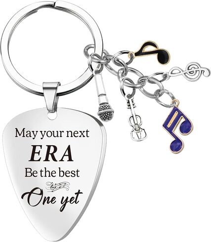 Cool Music Lovers Gift Keychain - Inspirational Quotes Guitar Note Keychains for Men Women Friends Christmas Gifts in Kuwait