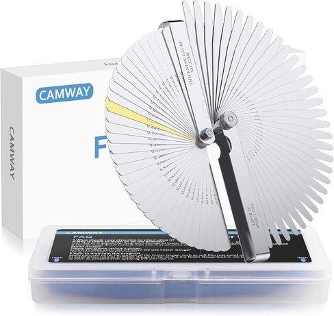 CAMWAY Stainless Steel Feeler Gauge Kit, 32pcs Straight Blades and 16pcs Bent 45º Blades,Gap Thickness Gauges Measuring Tools for Valves,3D Printer,Guitar,Spark Plug,Piston Measure in Saudi Arabia