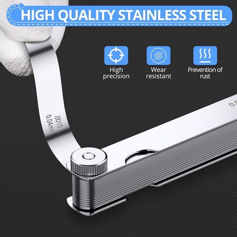 CAMWAY Stainless Steel Feeler Gauge Kit, 32pcs Straight Blades and 16pcs Bent 45º Blades,Gap Thickness Gauges Measuring Tools for Valves,3D Printer,Guitar,Spark Plug,Piston Measure in Saudi Arabia