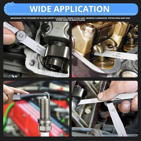 CAMWAY Stainless Steel Feeler Gauge Kit, 32pcs Straight Blades and 16pcs Bent 45º Blades,Gap Thickness Gauges Measuring Tools for Valves,3D Printer,Guitar,Spark Plug,Piston Measure in Saudi Arabia