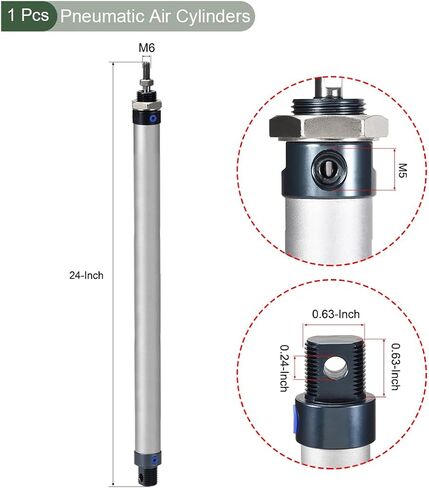 YOKIVE Pneumatic Air Cylinder, Single Rod Double Actions Great for Bathroom Shower (16mm Bore 300mm Stoke M6) in Saudi Arabia