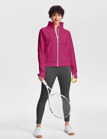 Womens Fleece Lined Half Zip Pullover Cotton Winter Warm Scuba Sweatshirt for Women with Thumbhole Pocket in Kuwait