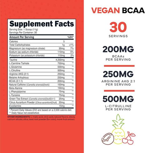 Type Zero Amino Burn Vegan BCAAs + Pre-Workout (Pina Colada Flavored) in Saudi Arabia