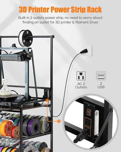3D Printer Rack Filaments Storage - Rolling 3d Printing Stand Filament Organizer, Spools Holder Racks Cart with Wheels, Heavy Duty Shelf Hold Spool PLA, ABS, PETG for Garage Office Workshop in Saudi Arabia