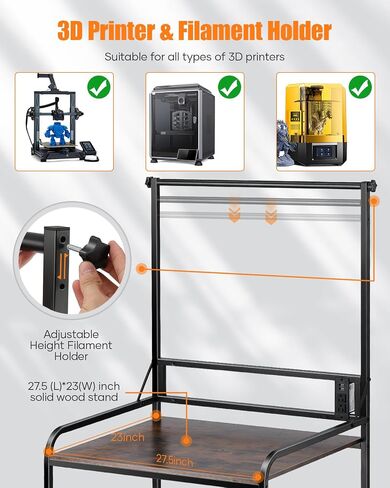 3D Printer Rack Filaments Storage - Rolling 3d Printing Stand Filament Organizer, Spools Holder Racks Cart with Wheels, Heavy Duty Shelf Hold Spool PLA, ABS, PETG for Garage Office Workshop in Saudi Arabia