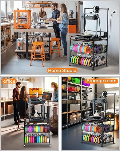 3D Printer Rack Filaments Storage - Rolling 3d Printing Stand Filament Organizer, Spools Holder Racks Cart with Wheels, Heavy Duty Shelf Hold Spool PLA, ABS, PETG for Garage Office Workshop in Saudi Arabia