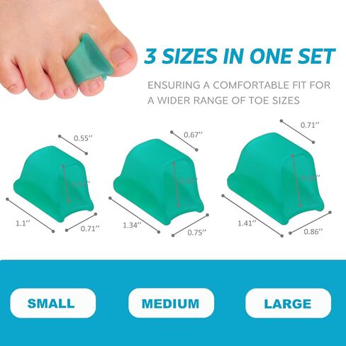 Hammer Toe Straightener Corrector - Toe Spacers Toe Separators for Bunion, Curled Toes, Hammertoes - 6 Pack (3 Sizes in One Set) in Saudi Arabia