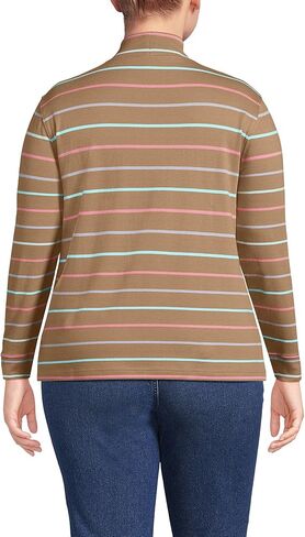 Lands' End Women Long Sleeve Relaxed Cotton Mock Rich Burgundy Petite Medium in Saudi Arabia