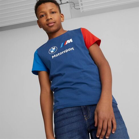 PUMA Unisex Kid's Standard BMW M Motorsport Essentials Logo Tee, Blue Skies in Saudi Arabia