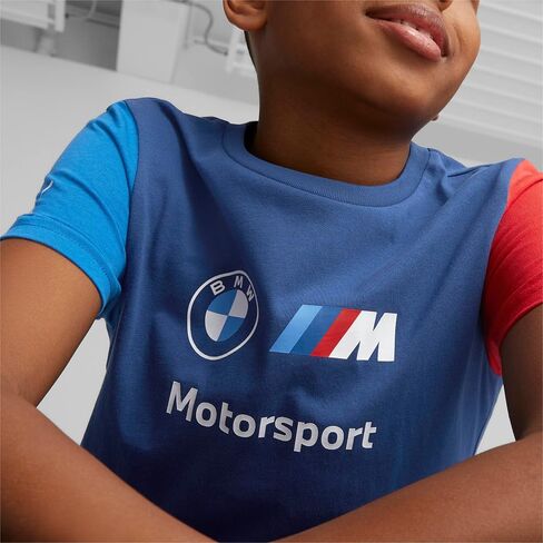 PUMA Unisex Kid's Standard BMW M Motorsport Essentials Logo Tee, Blue Skies in Saudi Arabia
