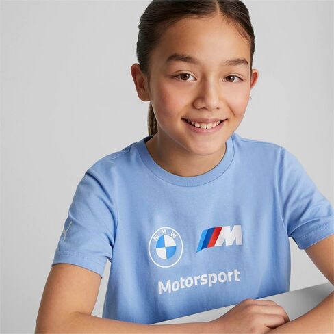 PUMA Unisex Kid's Standard BMW M Motorsport Essentials Logo Tee, Blue Skies in Saudi Arabia