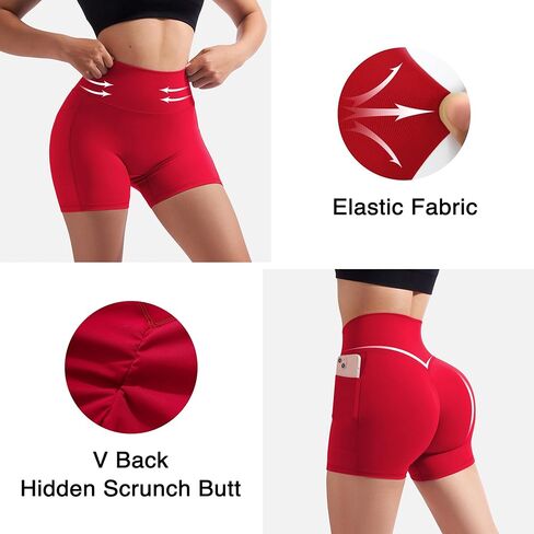 RXRXCOCO Cross Back Workout Sets for Women 2 Piece Padded Halter Tank Tops Hidden Scrunch Butt Booty Shorts with Pockets in Kuwait