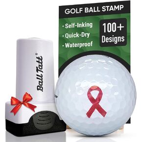 Breast Cancer Golf Ball Stamp, Golf Ball Stamper, Self-Inking Golf Ball Stamp Markers, Reusable Golf Ball Marking Tool to Identify Golf Balls, Golfer Gift Golfing Accessories