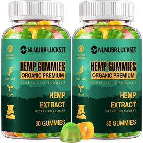 Hemp Gummies High Potency (2 Packs) -Natural Pure Extra Strength Edible Organic Hemp Gummy - Organic Hemp Oil Extract Vegan Bear Gummies - Made in USA