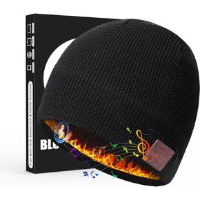 5.2 Bluetooth Beanie for Men & Women, Winter Knit Music Hat with Cordless Headphones, 24 Hour Play time, Built-in Microphone and HD Stereo Speakers, Unique Christmas Tech Gifts for Outdoor Homes