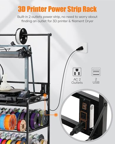3D Printer Rack Filaments Storage - Rolling 3d Printing Stand Filament Organizer, Spools Holder Racks Cart with Wheels, Heavy Duty Shelf Hold Spool PLA, ABS, PETG for Garage Office Workshop in Saudi Arabia