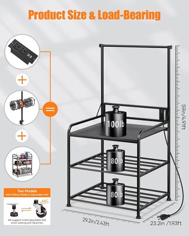 3D Printer Rack Filaments Storage - Rolling 3d Printing Stand Filament Organizer, Spools Holder Racks Cart with Wheels, Heavy Duty Shelf Hold Spool PLA, ABS, PETG for Garage Office Workshop in Saudi Arabia