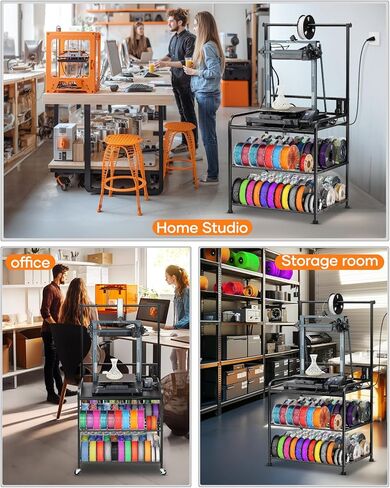 3D Printer Rack Filaments Storage - Rolling 3d Printing Stand Filament Organizer, Spools Holder Racks Cart with Wheels, Heavy Duty Shelf Hold Spool PLA, ABS, PETG for Garage Office Workshop in Saudi Arabia